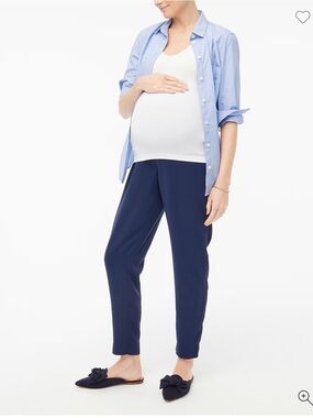 J. Crew Maternity Navy and Black (2 Pair) Elastic-Waist Jamie Pants